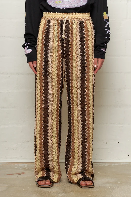 Corey Elasticated Trousers Brown Wave