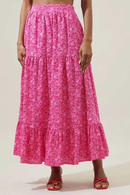 Pink Palisades Yaelle Flowy Maxi Skirt