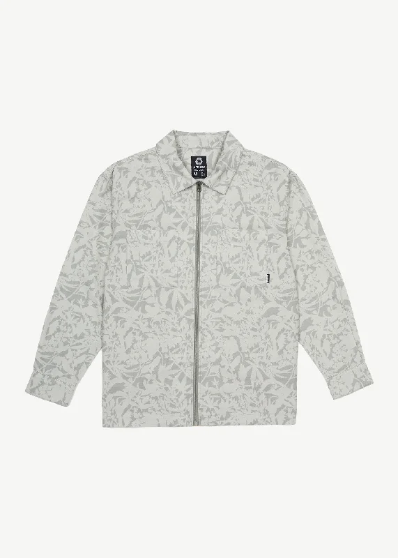 AFENDS Mens Bouquet - Canvas Jacket - Olive Floral