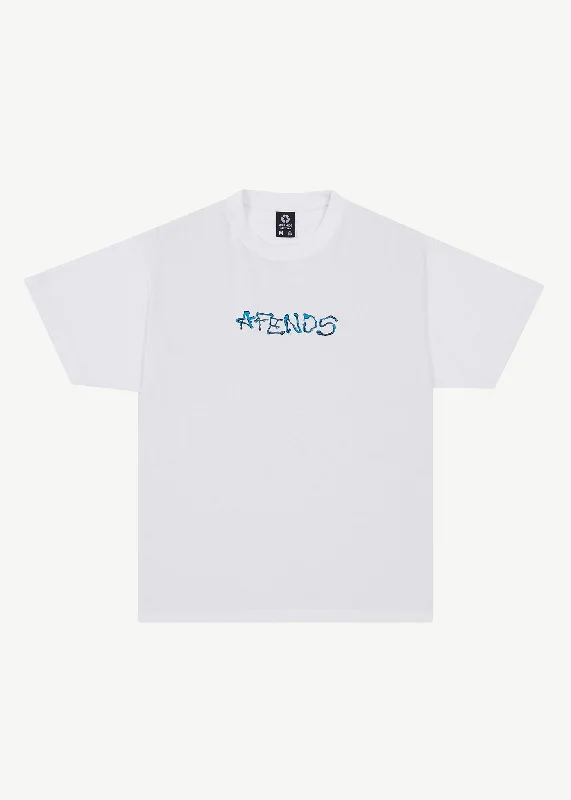 AFENDS Mens Melted - Boxy Logo T-Shirt - White