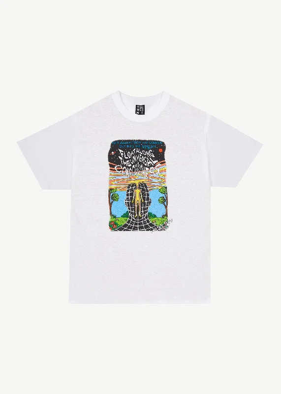 AFENDS Mens Next Level - Boxy Graphic T-Shirt - White