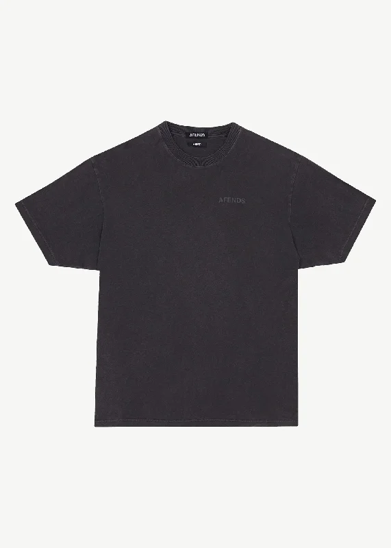 AFENDS Mens Staple - Boxy Fit Tee - Stone Black