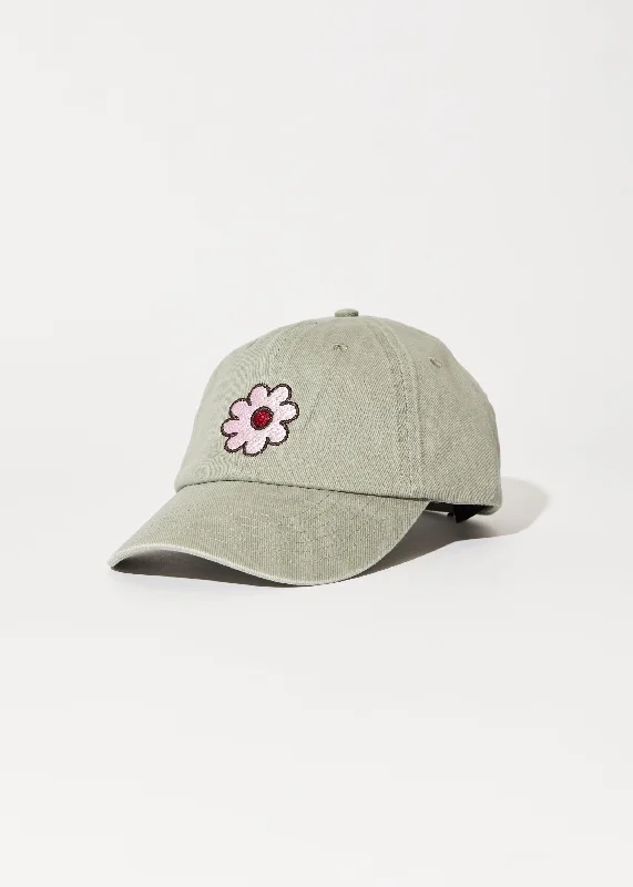 AFENDS Unisex Flower - 6 Panel Cap - Olive