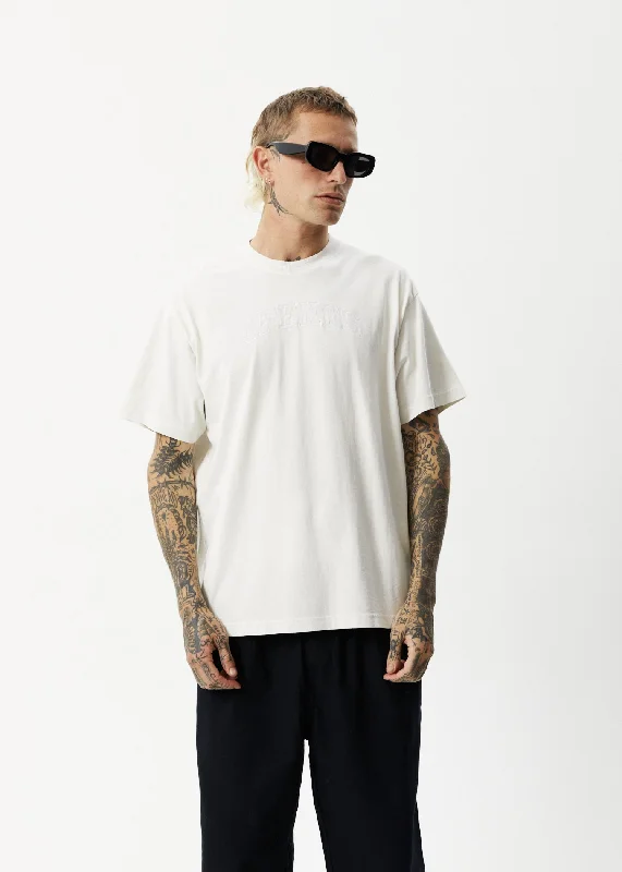 AFENDS Unlimited - Boxy Logo T-Shirt - Worn White