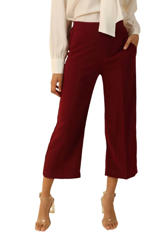 Carson Crop Pants In Cranberry