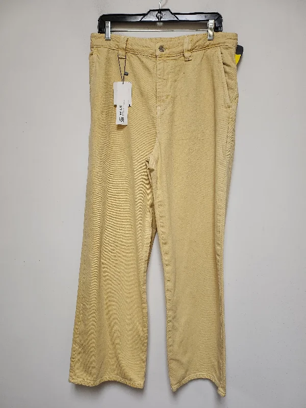 Jeans Wide Leg By Zara In Yellow Denim, Size: 10