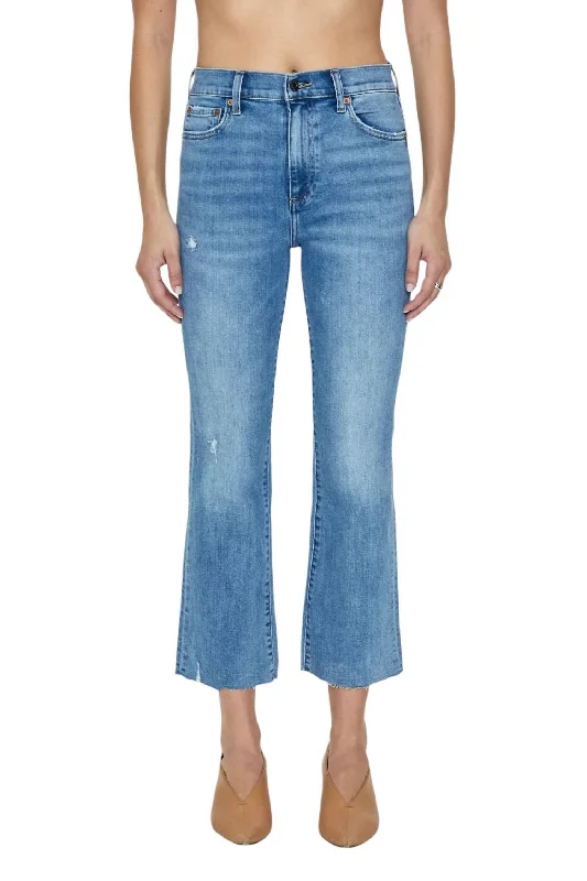 Lennon Cropped Bootcut Denim Jeans In Zuma