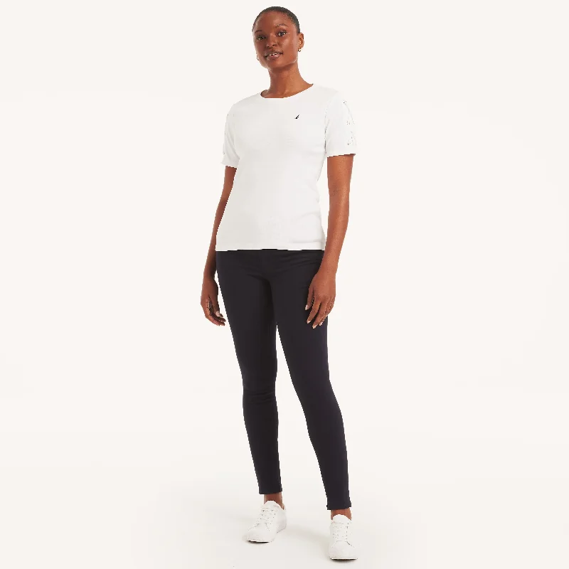 Nautica Womens Mid-Rise Sateen Skinny Denim