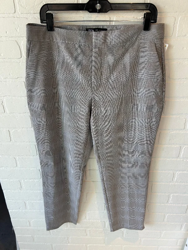 Pants Dress By Zara In Grey & Tan, Size: 10