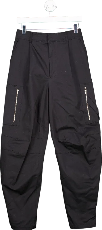 Zara Black Cargo Trousers UK XS