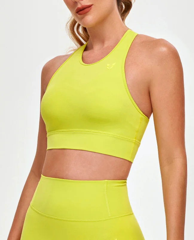 High Neck Sports Bra - Yellow