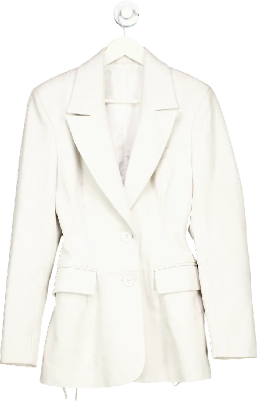 LOL White Leather Blazer UK M