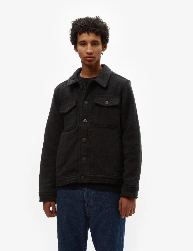 Patagonia Trucker Jacket (Melton Wool) - Ink Black