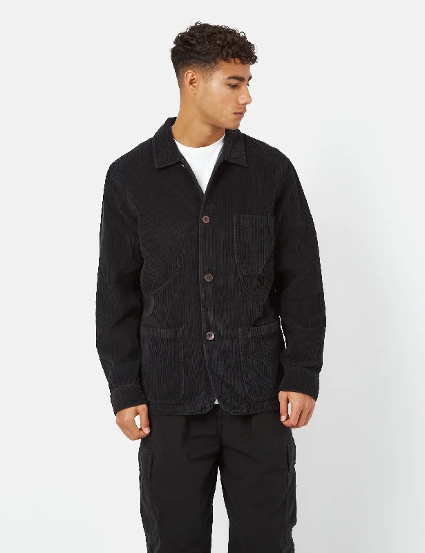 Portuguese Flannel Labura Workwear Jacket (Cord) - Black