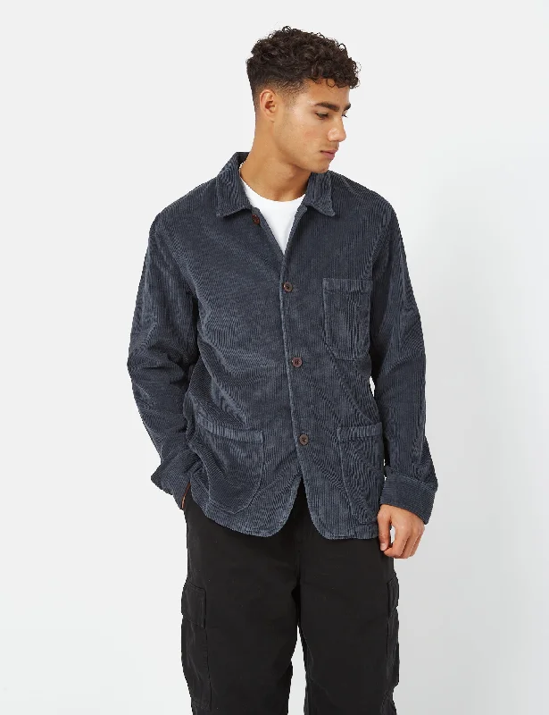 Portuguese Flannel Labura Workwear Jacket (Cord) - Navy Blue