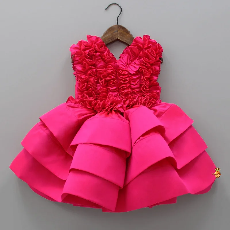 Pink Frills Enhanced Layered Dress