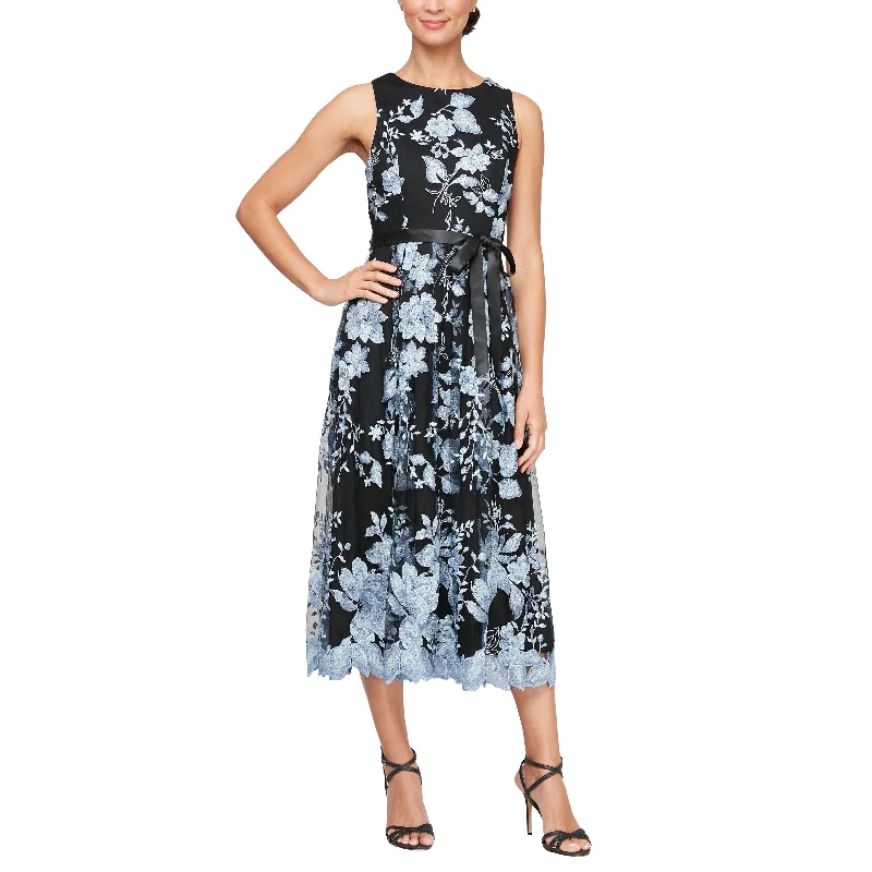 Alex Evenings 51171186 Short Cocktail Midi Length Floral Dress