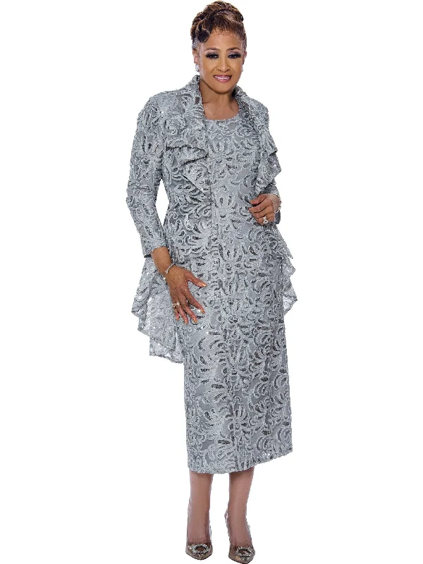 Divine Apparel DCC5292W Plus Size Mother of the Bride Jacket Midi Dress