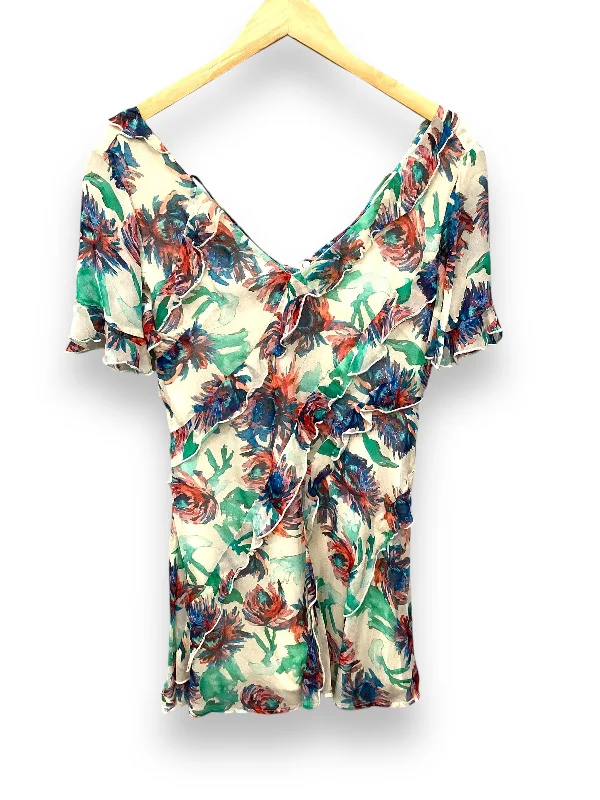 Dress Casual Midi By Anthropologie In Floral Print, Size: Xs