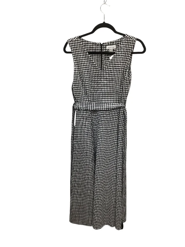 Dress Casual Midi By Calvin Klein In Black & White, Size: 4