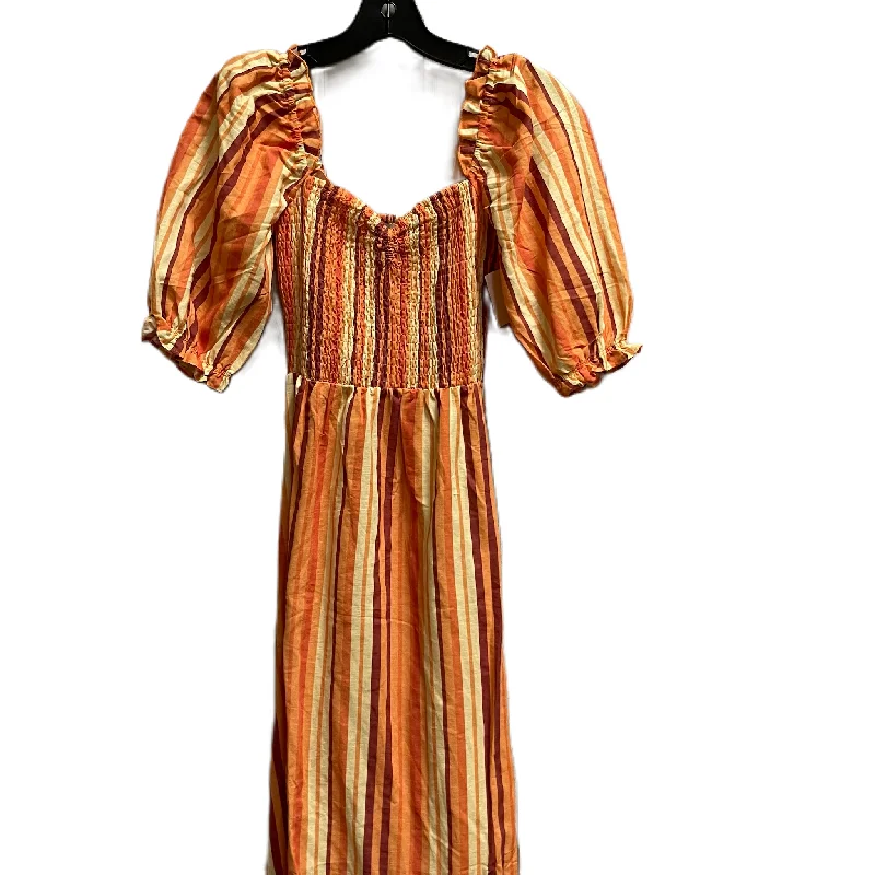 Dress Casual Midi By Charlie Holiday In Orange, Size: 4