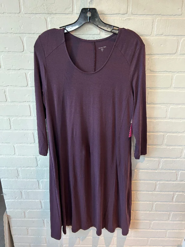 Dress Casual Midi By Garnet Hill In Purple, Size: M