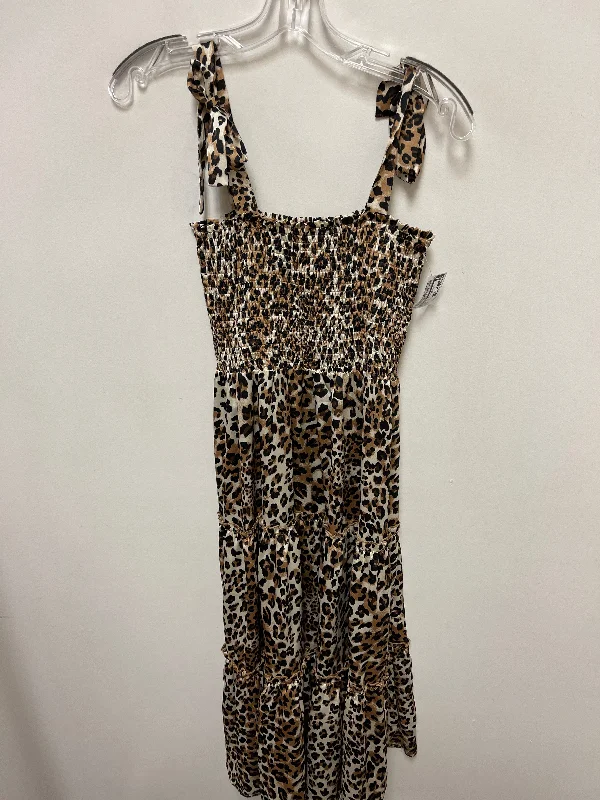 Dress Casual Midi By Pink Lily In Animal Print, Size: M