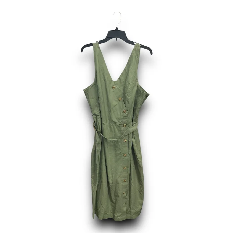 Dress Casual Midi By Time And Tru In Green, Size: Xl