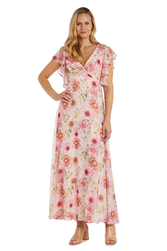 Nightway Long Sleeveless Floral Maxi Dress 22140