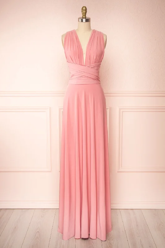 Violaine Dusty Pink | Convertible Maxi Dress