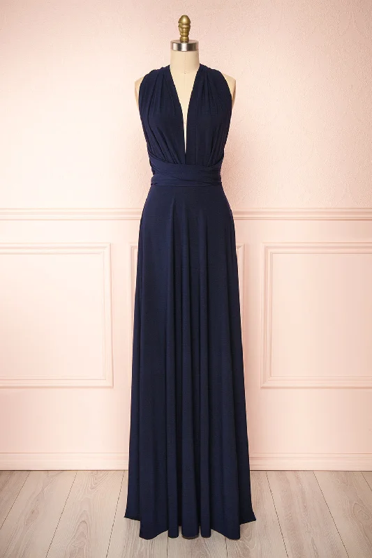 Violaine Navy | Convertible Maxi Dress