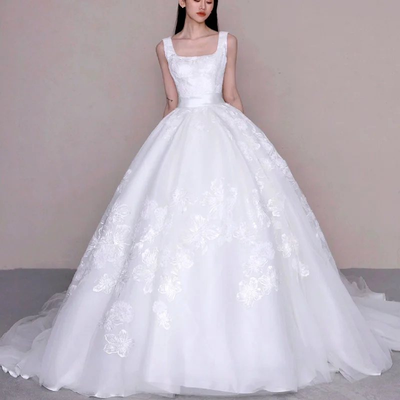 Ball Gown Gorgeous Square Neckline Wedding Dresses