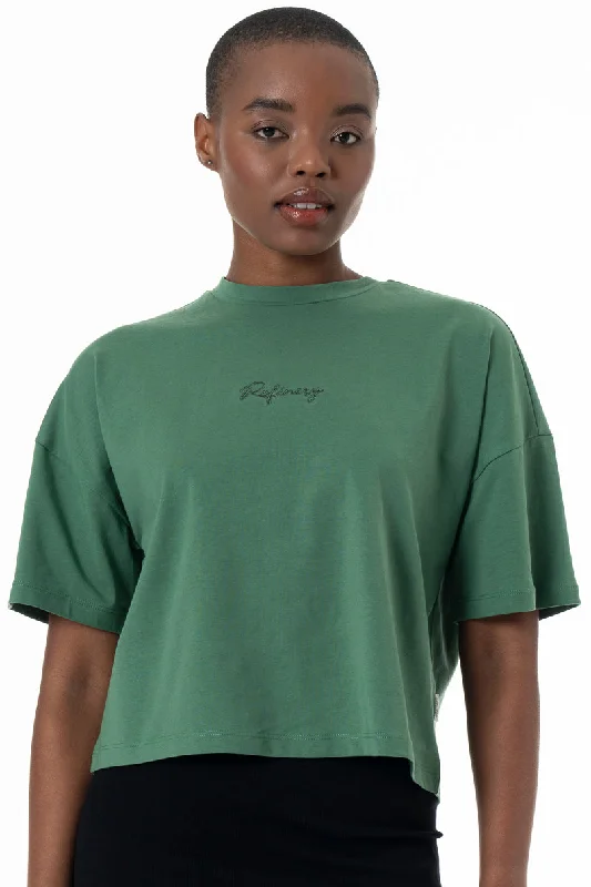 Boxy Branded T-Shirt _ 152269 _ Green