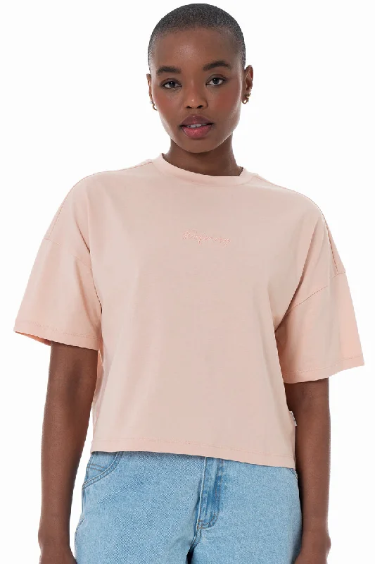 Boxy Branded T-Shirt _ 152282 _ Stone