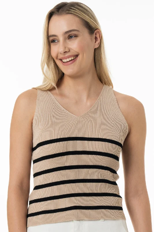 Knit Tank Top _ 150085 _ Beige