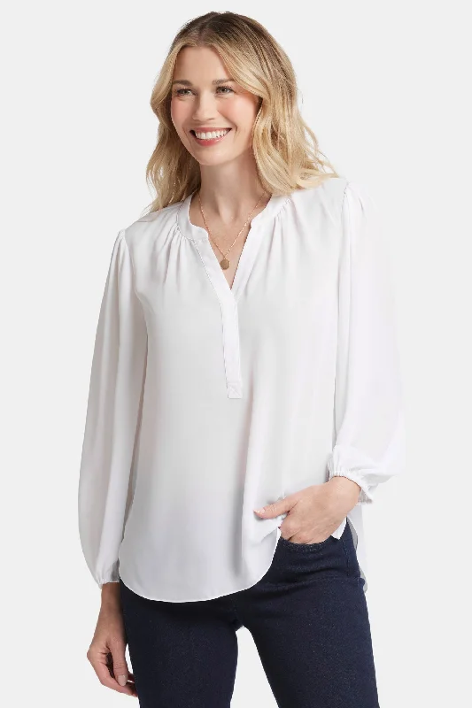 Puff Sleeve Popover Top - Optic White