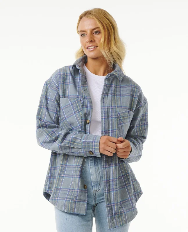 Rip Curl High Tide Soft Flannel L/S Shirt-Mineral Blue