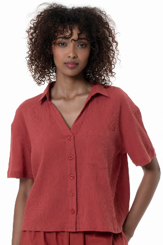 Textured Shirt _ 153814 _ Red