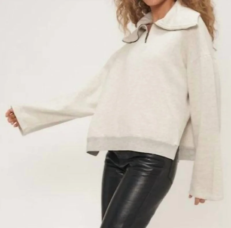 Sorento Half Zip Sweatshirt In Ivory