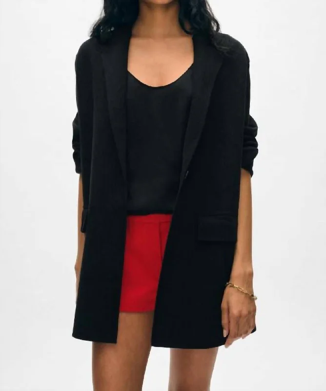 Superfine Organic Cotton Knit Blazer In Black